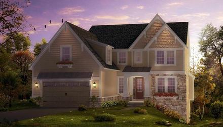 Coastal Craftsman European Traditional Elevation of Plan 42819