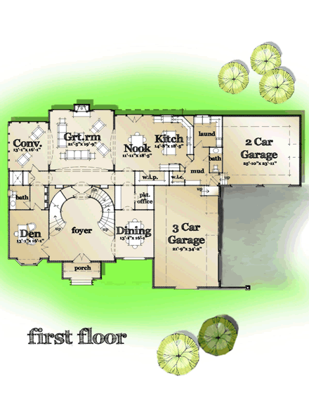 House Plan 42824 First Level Plan