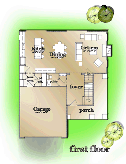 House Plan 42826 First Level Plan