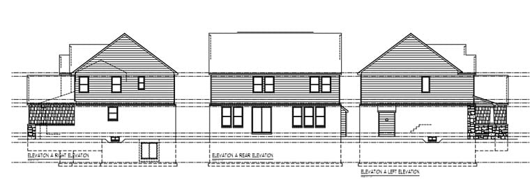 Cottage Country Craftsman Farmhouse Traditional Rear Elevation of Plan 42827