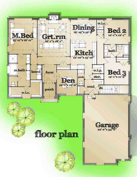 House Plan 42830 First Level Plan