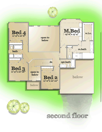 House Plan 42831 Second Level Plan