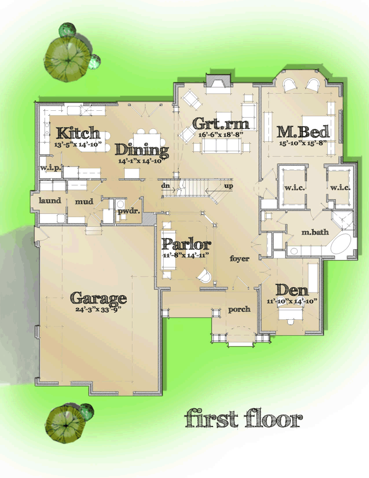 Coastal Craftsman Level One of Plan 42835