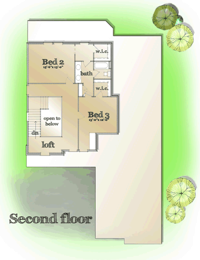 House Plan 42838 Second Level Plan