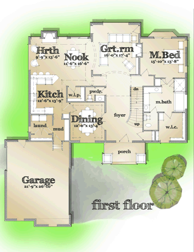 House Plan 42841 First Level Plan