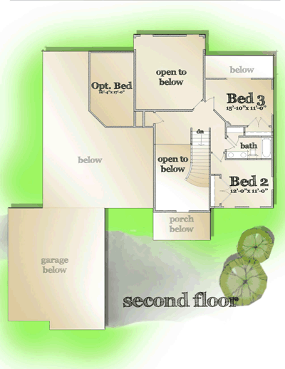 House Plan 42841 Second Level Plan