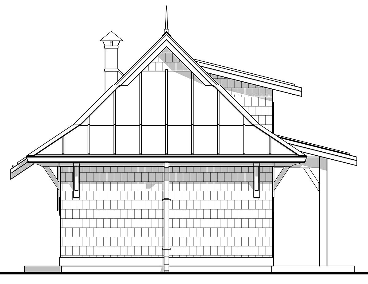 Cottage, Craftsman, European, Traditional Plan with 300 Sq. Ft., 1 Bedrooms, 1 Bathrooms Picture 3