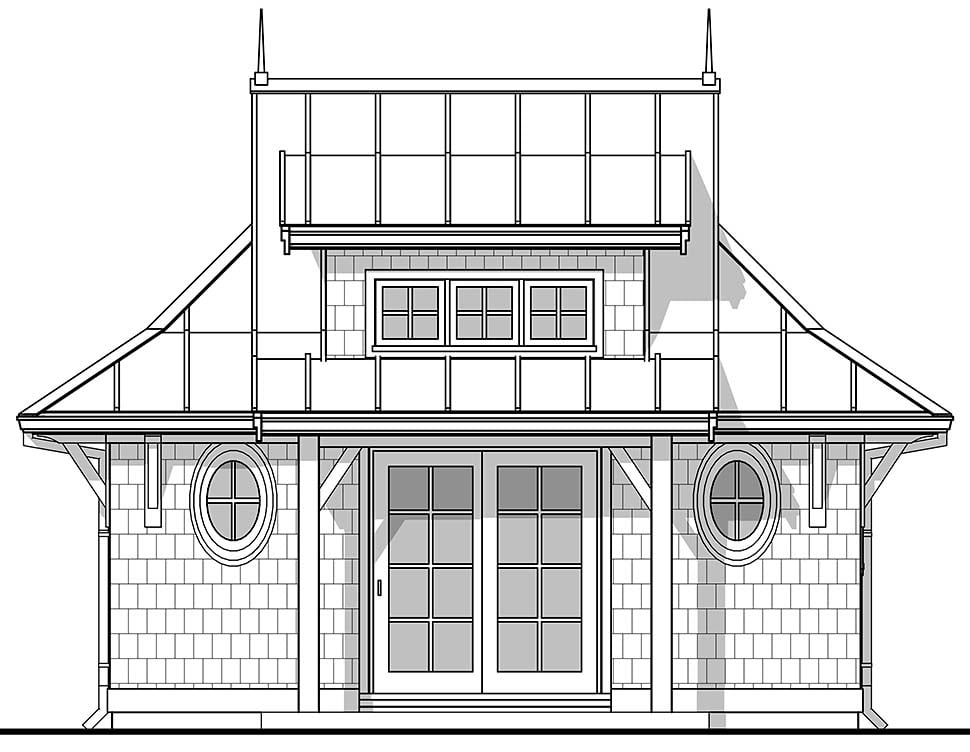 Cottage, Craftsman, European, Traditional Plan with 300 Sq. Ft., 1 Bedrooms, 1 Bathrooms Picture 4