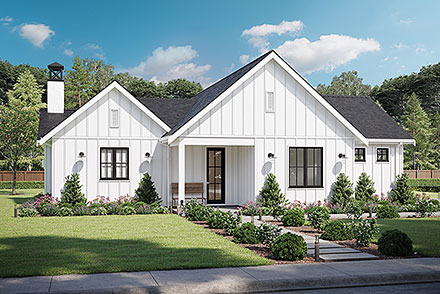 Country Farmhouse Ranch Elevation of Plan 42903
