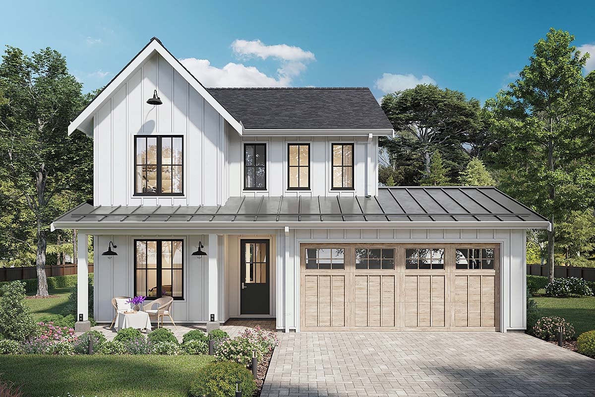 Country, Farmhouse Plan with 2272 Sq. Ft., 4 Bedrooms, 3 Bathrooms, 2 Car Garage Elevation