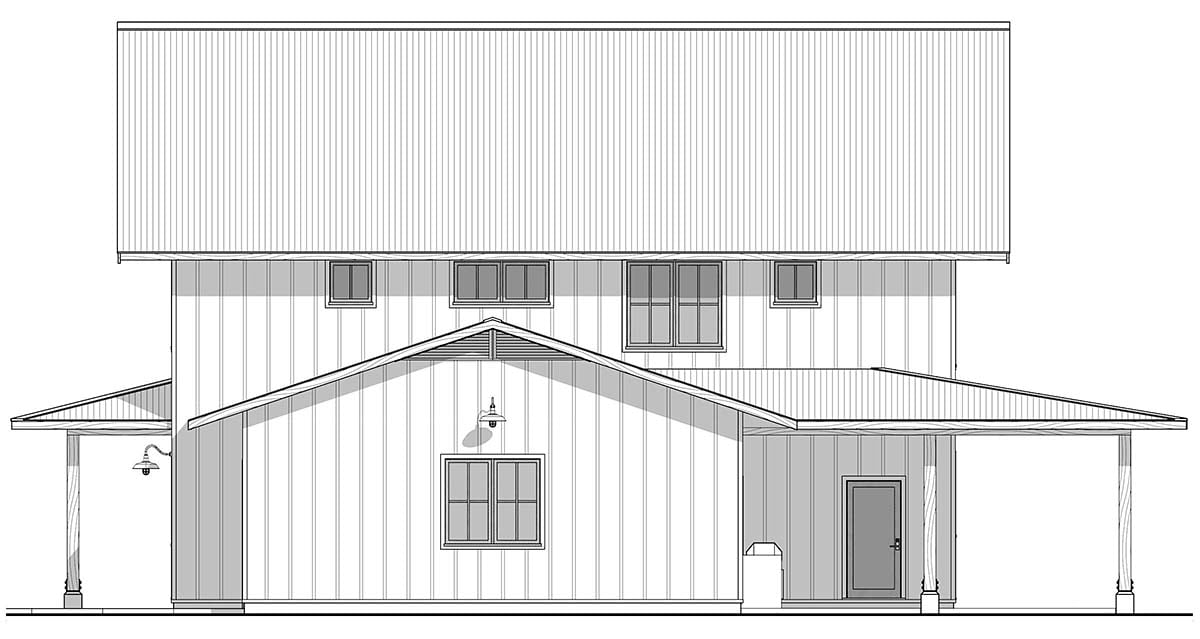 Country, Farmhouse Plan with 2380 Sq. Ft., 4 Bedrooms, 3 Bathrooms, 2 Car Garage Picture 2