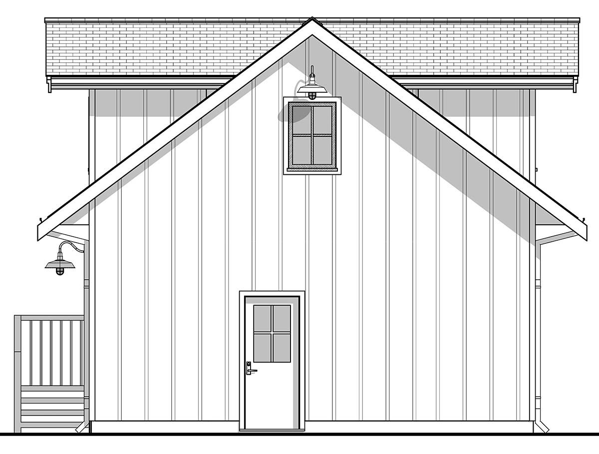 Cottage, Country, Farmhouse Plan with 394 Sq. Ft., 1 Bedrooms, 1 Bathrooms, 2 Car Garage Picture 2