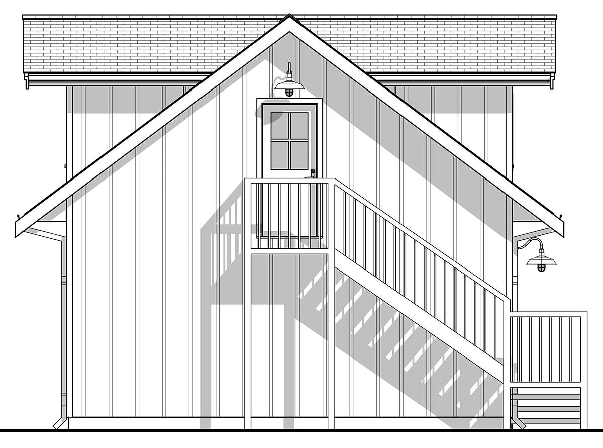 Cottage, Country, Farmhouse Plan with 394 Sq. Ft., 1 Bedrooms, 1 Bathrooms, 2 Car Garage Picture 3