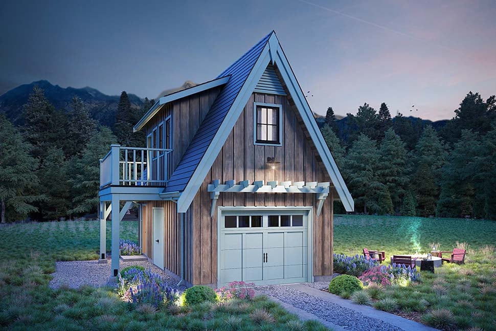 A-Frame, Tudor Plan with 393 Sq. Ft., 1 Bedrooms, 1 Bathrooms, 1 Car Garage Picture 5