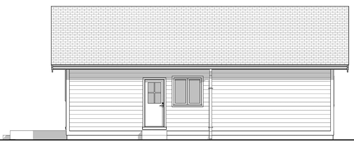 Country, Traditional Plan with 900 Sq. Ft., 3 Bedrooms, 1 Bathrooms Picture 2