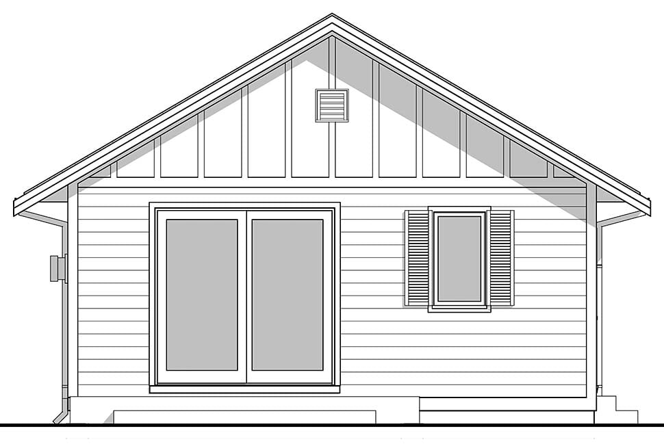 Country, Traditional Plan with 900 Sq. Ft., 3 Bedrooms, 1 Bathrooms Picture 4