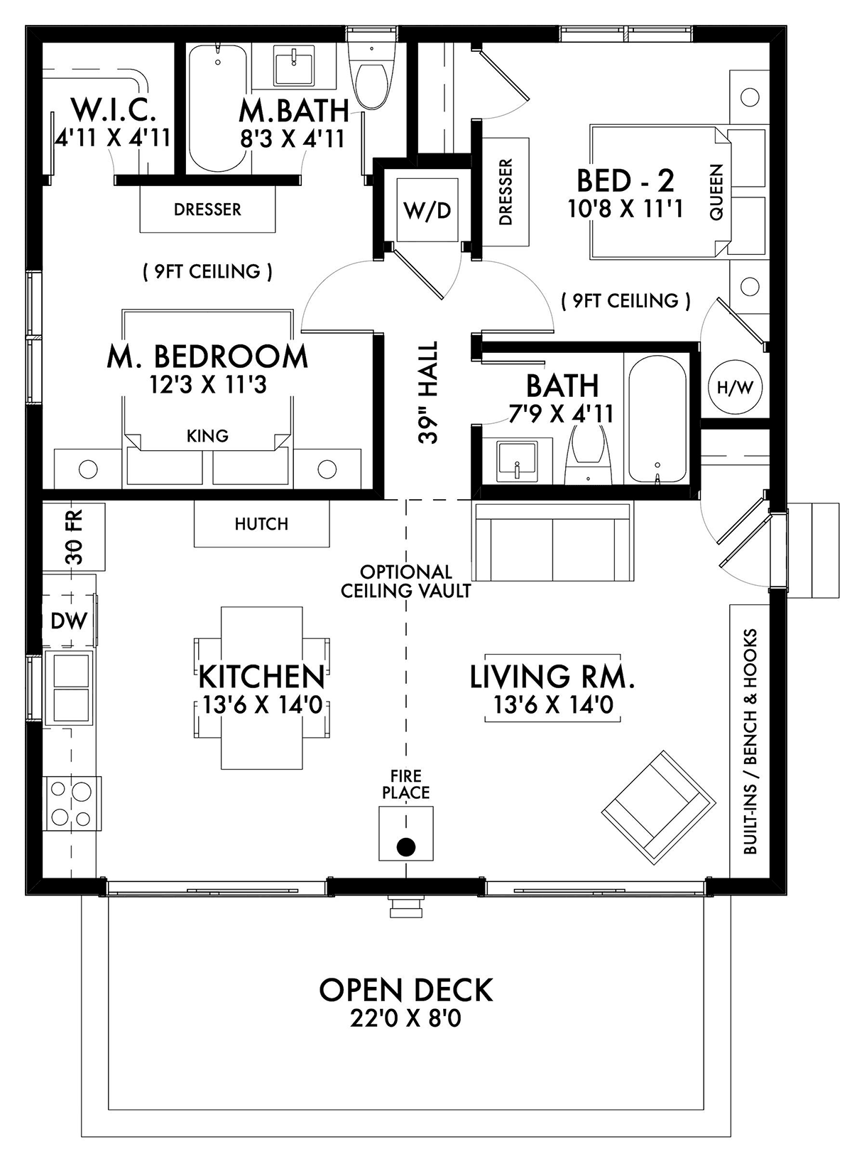 Contemporary Ranch Level One of Plan 42916