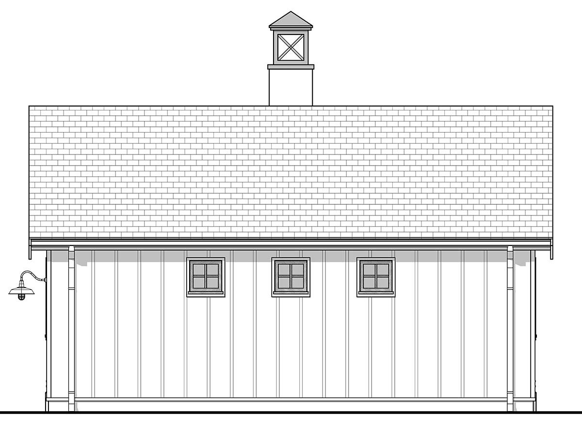 Country, Farmhouse, Traditional Plan with 400 Sq. Ft., 1 Bedrooms, 1 Bathrooms Picture 2