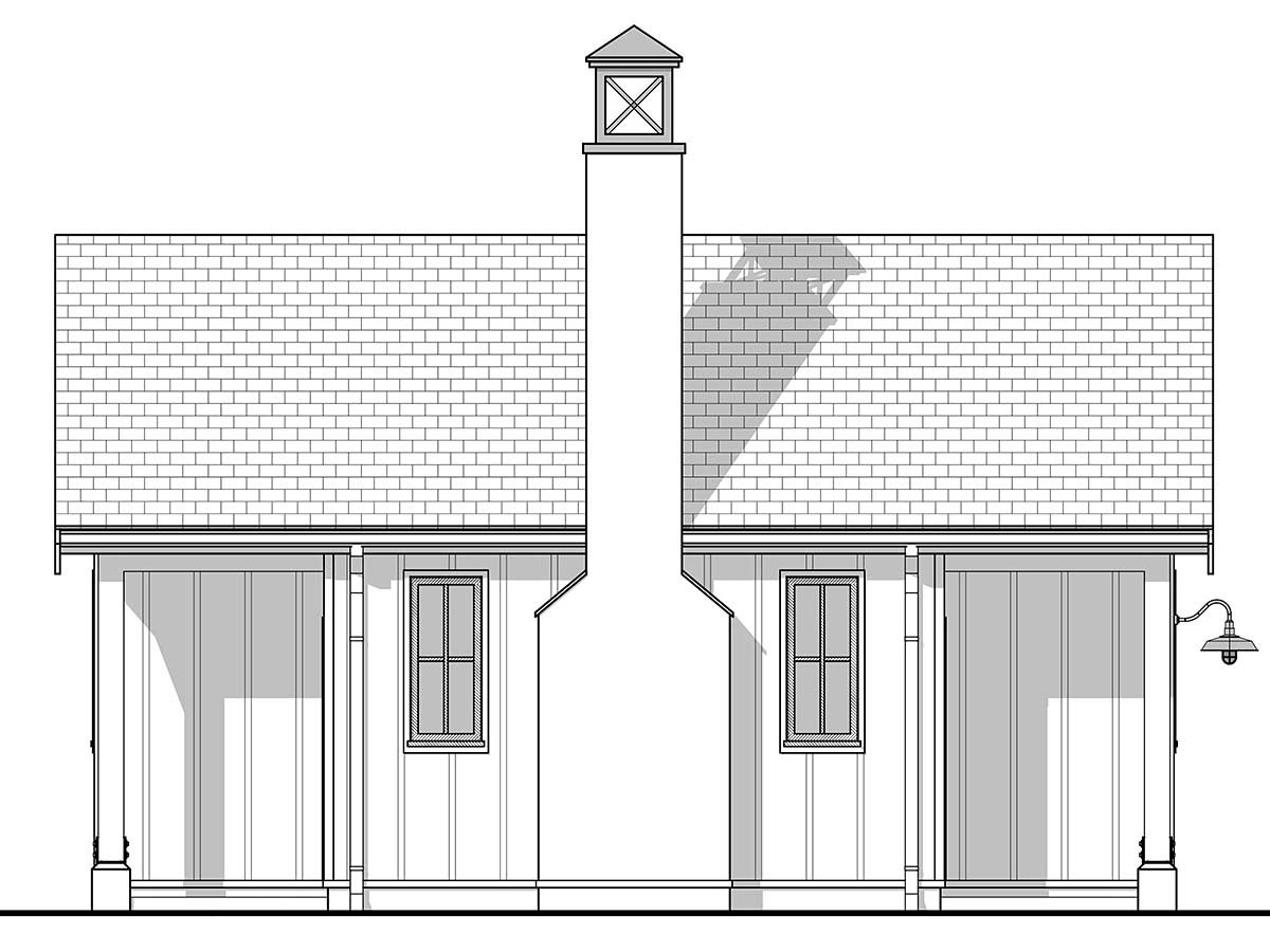 Country, Farmhouse, Traditional Plan with 400 Sq. Ft., 1 Bedrooms, 1 Bathrooms Picture 3