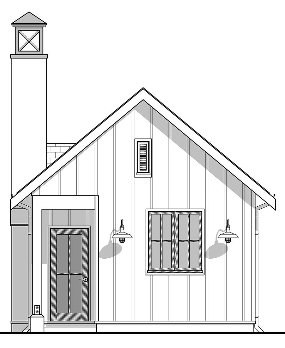 Country, Farmhouse, Traditional Plan with 400 Sq. Ft., 1 Bedrooms, 1 Bathrooms Picture 4