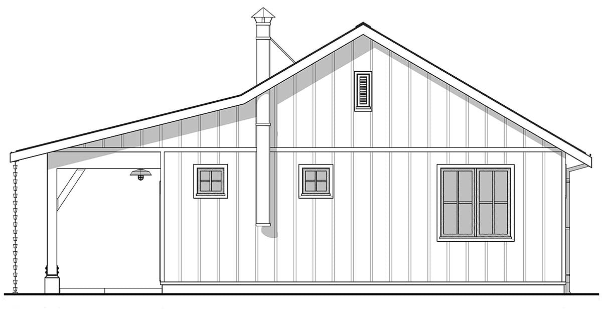 Cabin, Farmhouse Plan with 672 Sq. Ft., 1 Bedrooms, 1 Bathrooms Picture 2