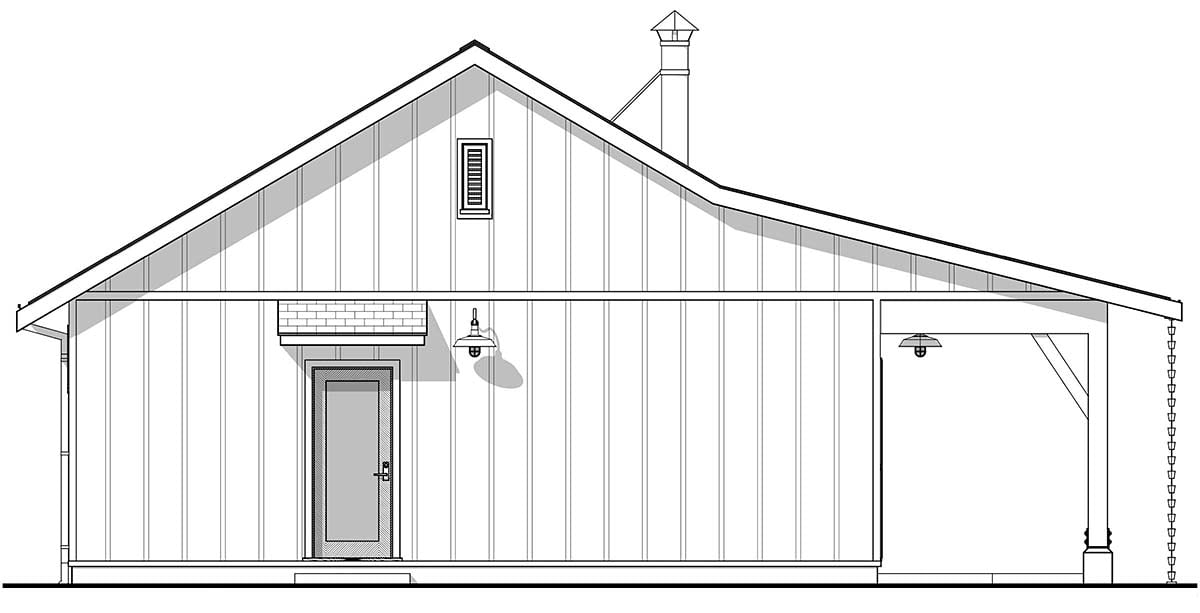 Cabin, Farmhouse Plan with 672 Sq. Ft., 1 Bedrooms, 1 Bathrooms Picture 3