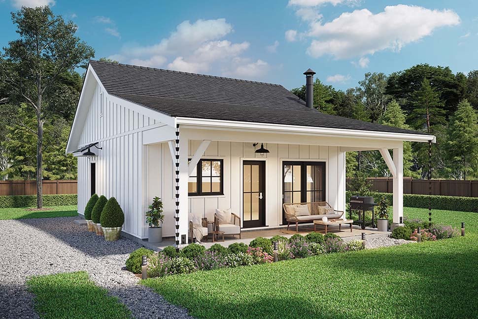 Cabin, Farmhouse Plan with 672 Sq. Ft., 1 Bedrooms, 1 Bathrooms Picture 5