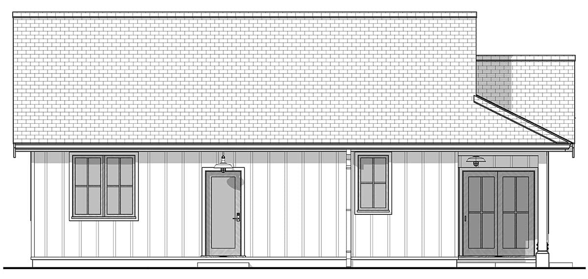 Farmhouse Plan with 897 Sq. Ft., 2 Bedrooms, 2 Bathrooms Picture 3
