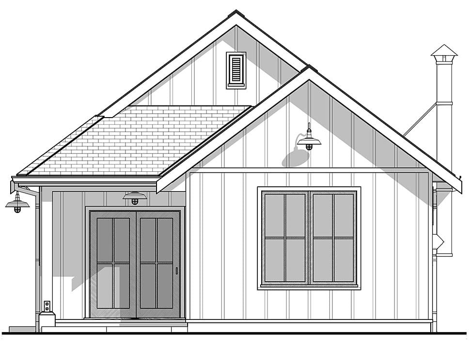 Farmhouse Plan with 897 Sq. Ft., 2 Bedrooms, 2 Bathrooms Picture 4