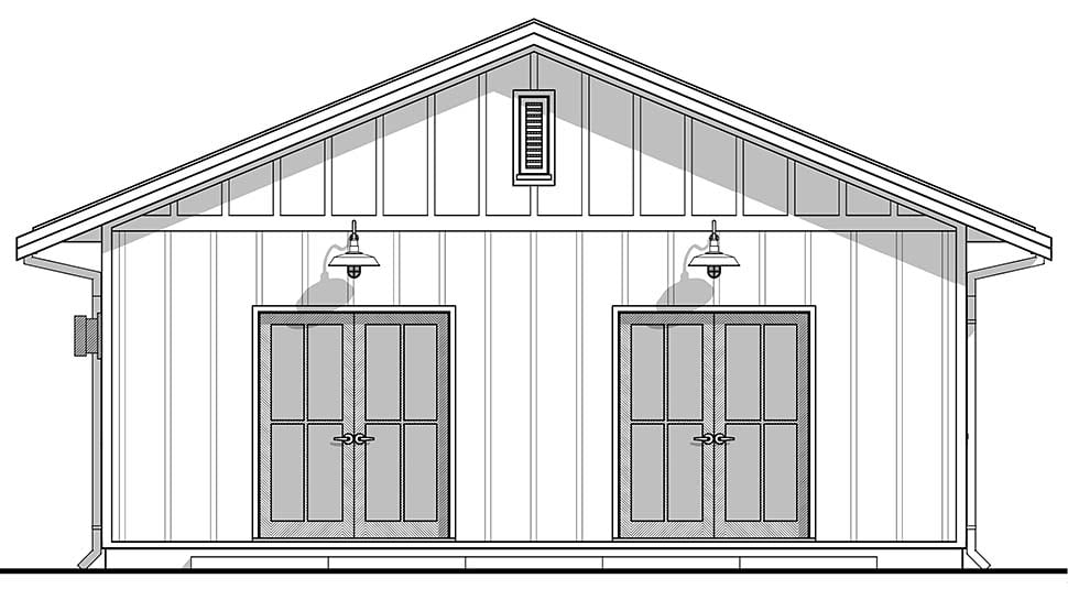 Cottage, Country, Farmhouse Plan with 800 Sq. Ft., 2 Bedrooms, 2 Bathrooms Picture 4