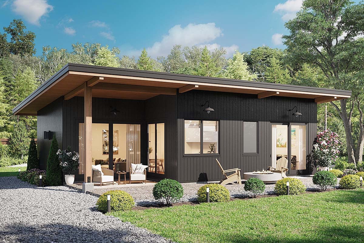 Modern Plan with 800 Sq. Ft., 2 Bedrooms, 2 Bathrooms Elevation