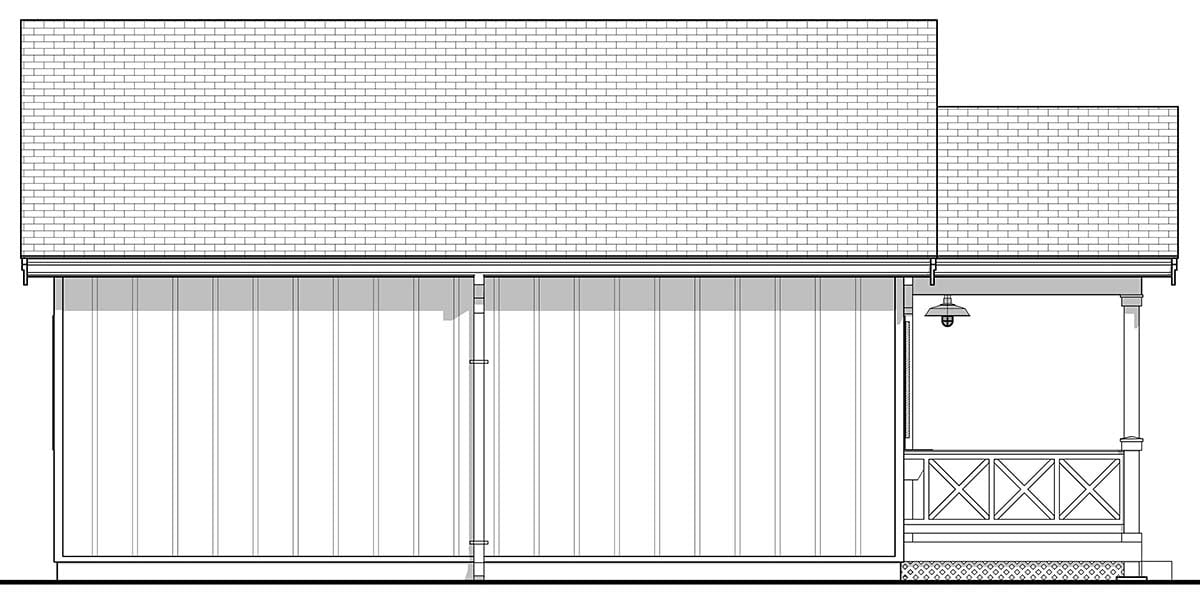 Bungalow, Farmhouse Plan with 784 Sq. Ft., 2 Bedrooms, 1 Bathrooms Picture 3