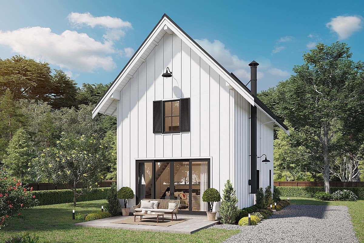 Farmhouse, Traditional Plan with 893 Sq. Ft., 2 Bedrooms, 2 Bathrooms Elevation
