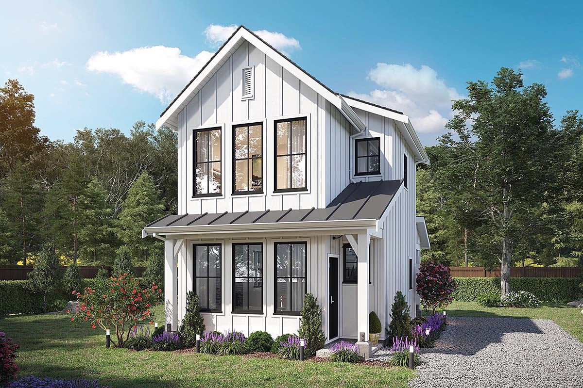 Farmhouse Plan with 900 Sq. Ft., 2 Bedrooms, 2 Bathrooms Elevation