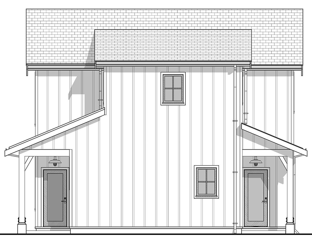 Farmhouse Plan with 900 Sq. Ft., 2 Bedrooms, 2 Bathrooms Picture 2