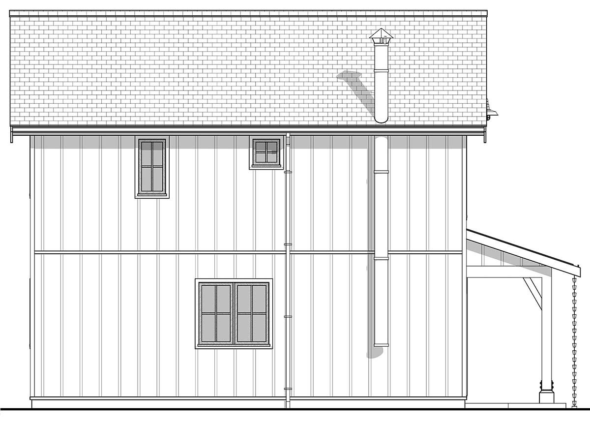 Country, Farmhouse Plan with 900 Sq. Ft., 2 Bedrooms, 2 Bathrooms Picture 3