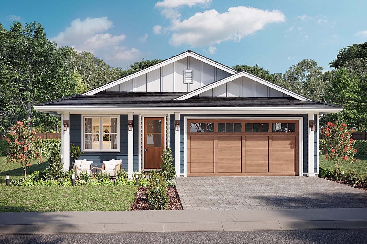 Craftsman, Traditional Plan with 2292 Sq. Ft., 5 Bedrooms, 3 Bathrooms, 2 Car Garage Elevation
