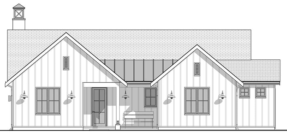 Cottage, Country, Craftsman, Farmhouse, Ranch, Traditional Plan with 1500 Sq. Ft., 2 Bedrooms, 2 Bathrooms, 2 Car Garage Picture 4
