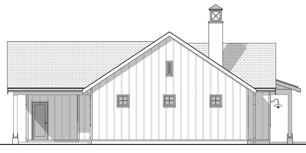 Country, Farmhouse, New American Style, Traditional Plan with 1626 Sq. Ft., 3 Bedrooms, 3 Bathrooms, 2 Car Garage Picture 3