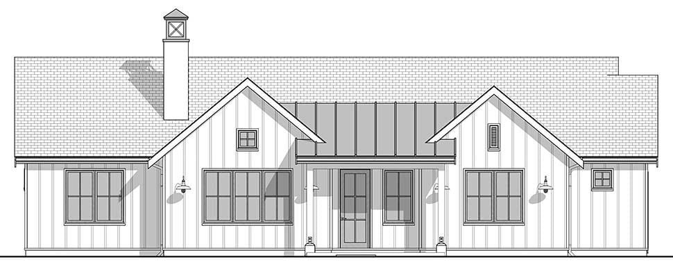 Country, Farmhouse, New American Style, Traditional Plan with 1626 Sq. Ft., 3 Bedrooms, 3 Bathrooms, 2 Car Garage Picture 4