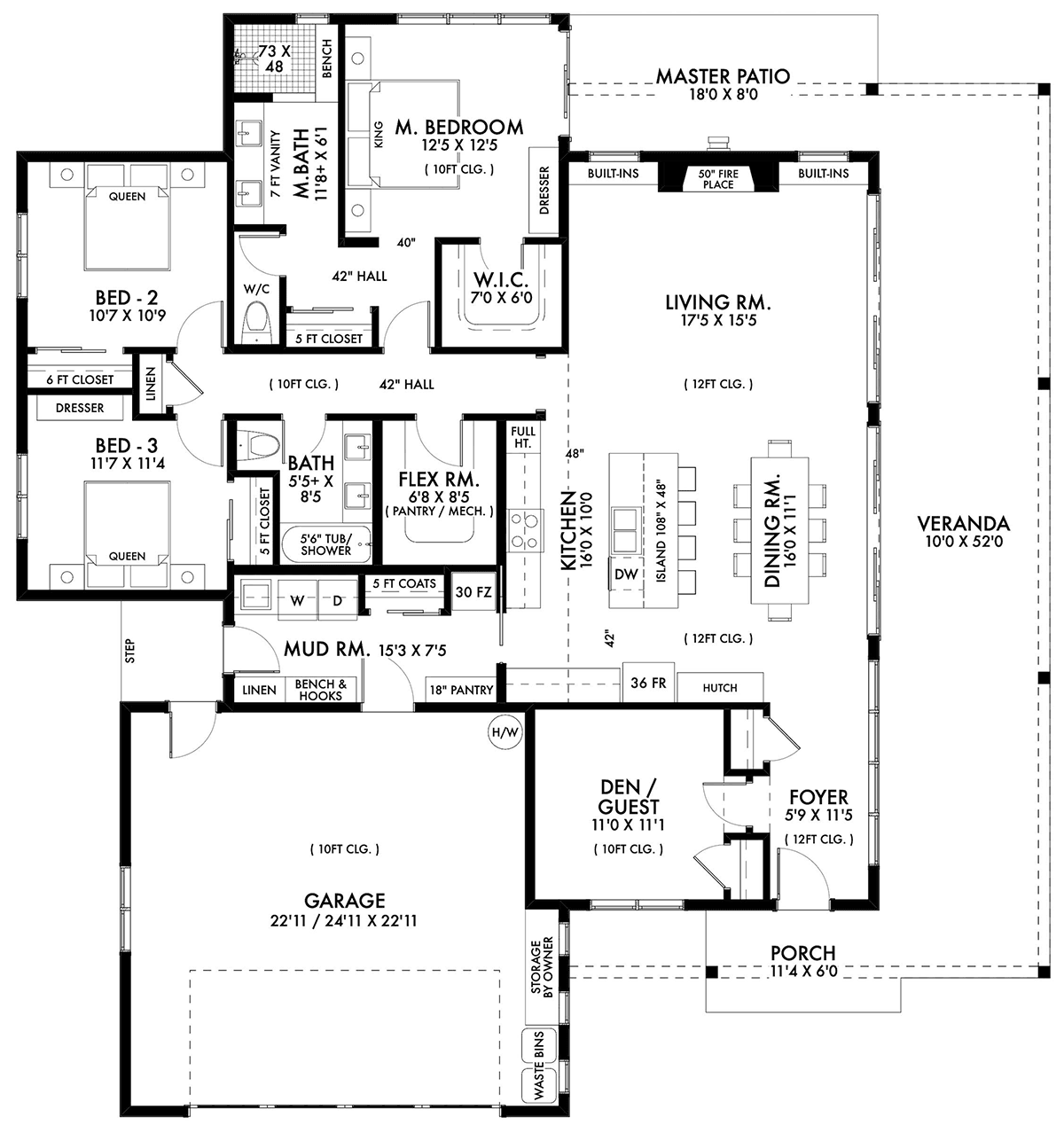 Barndominium Country Farmhouse Level One of Plan 42951