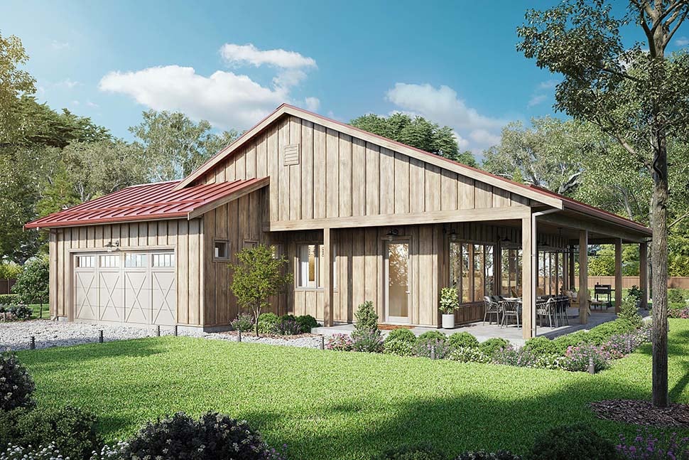 Barndominium, Country, Farmhouse Plan with 1943 Sq. Ft., 4 Bedrooms, 2 Bathrooms, 2 Car Garage Picture 5
