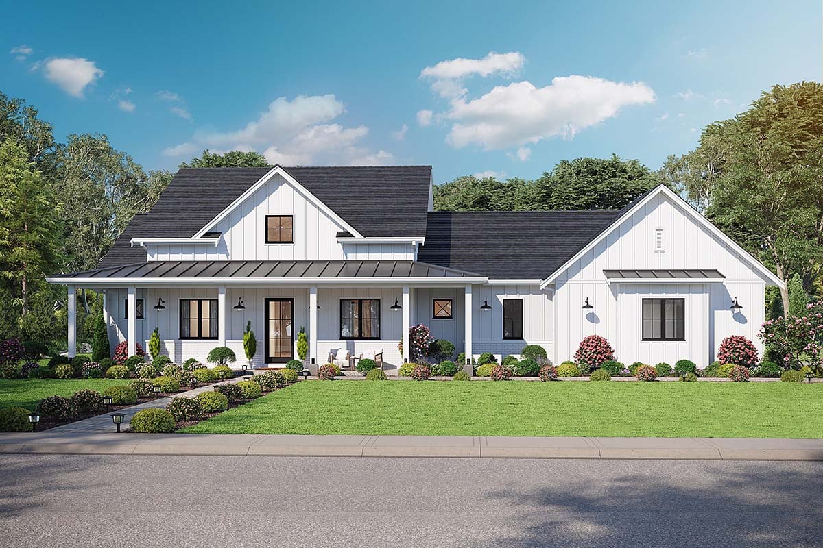 Country, Farmhouse, Ranch, Traditional Plan with 2516 Sq. Ft., 3 Bedrooms, 3 Bathrooms, 2 Car Garage Elevation