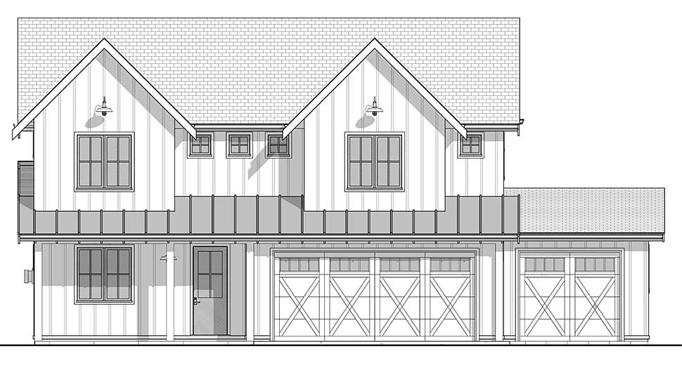 Cottage, Country, Farmhouse, New American Style, Traditional Plan with 2421 Sq. Ft., 6 Bedrooms, 3 Bathrooms, 2 Car Garage Picture 5