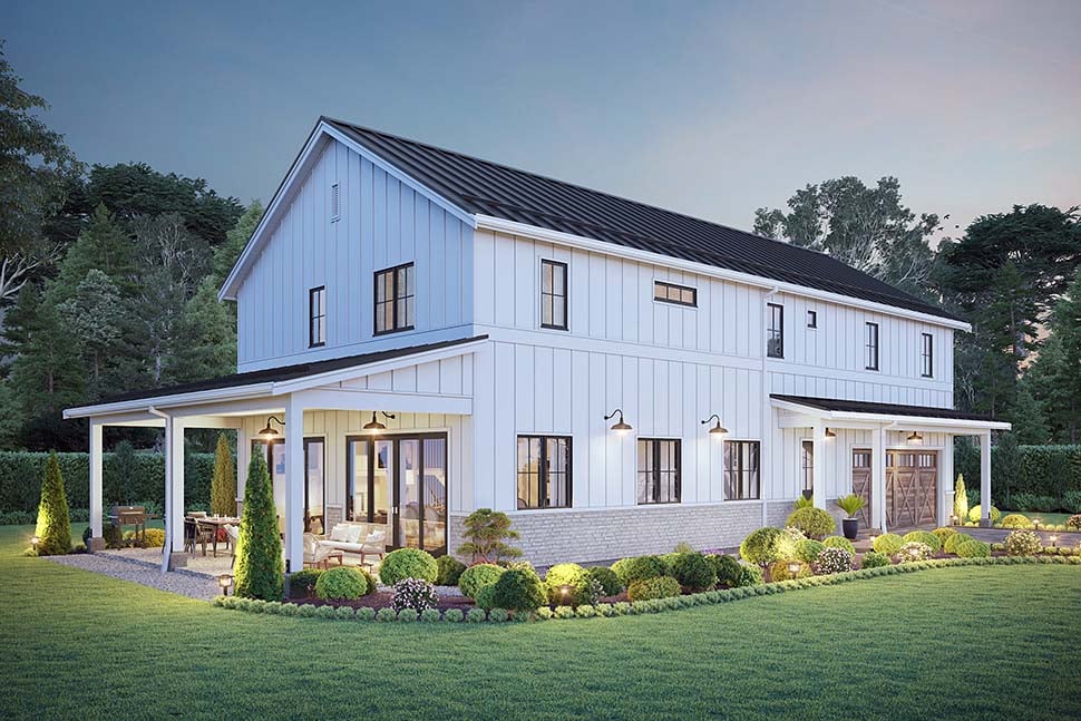 Barndominium, Country, Farmhouse, New American Style, Traditional Plan with 2340 Sq. Ft., 5 Bedrooms, 3 Bathrooms, 2 Car Garage Picture 5