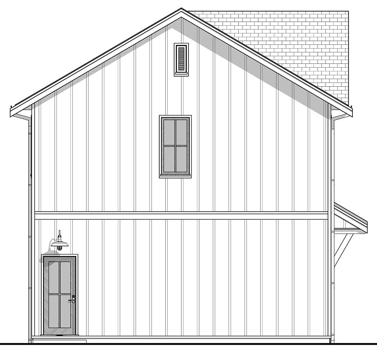 Cottage, Country, Farmhouse, New American Style, Traditional Plan with 899 Sq. Ft., 2 Bedrooms, 2 Bathrooms, 3 Car Garage Picture 3