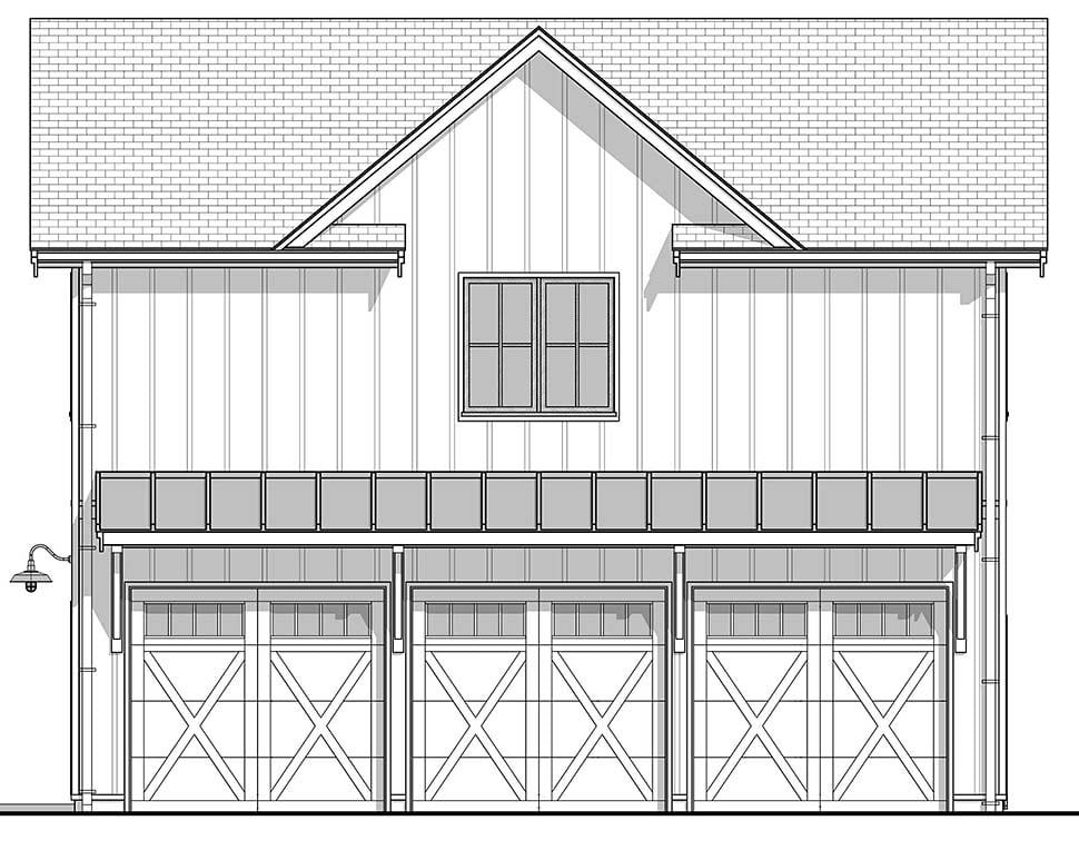 Cottage, Country, Farmhouse, New American Style, Traditional Plan with 899 Sq. Ft., 2 Bedrooms, 2 Bathrooms, 3 Car Garage Picture 4