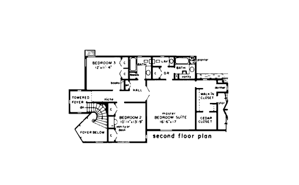 House Plan 43002 Level Two