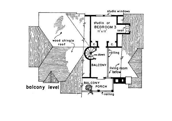 Cabin Level Two of Plan 43004