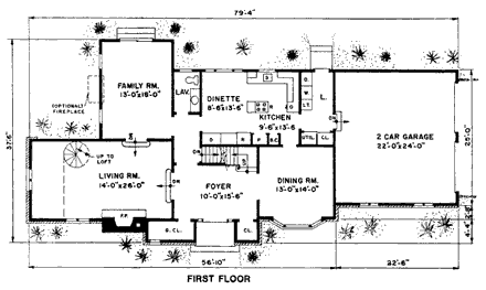House Plan 43030 First Level Plan